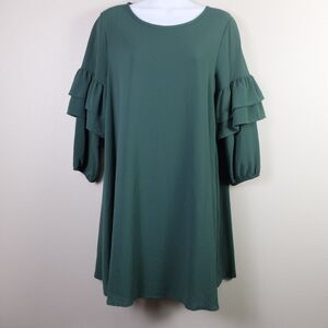 Andree by Unit Green Ruffle Sleeve Dress Size Small